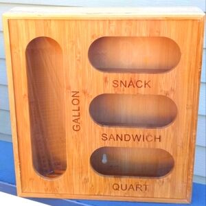 Bamboo Food Storage Bag Holder